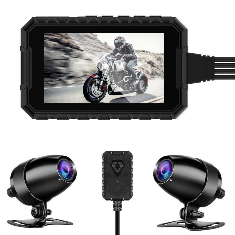 Duální 1080P HD motocyklový WiFi GPS rekordér s přední a zadní kamerou, 3,0" displej