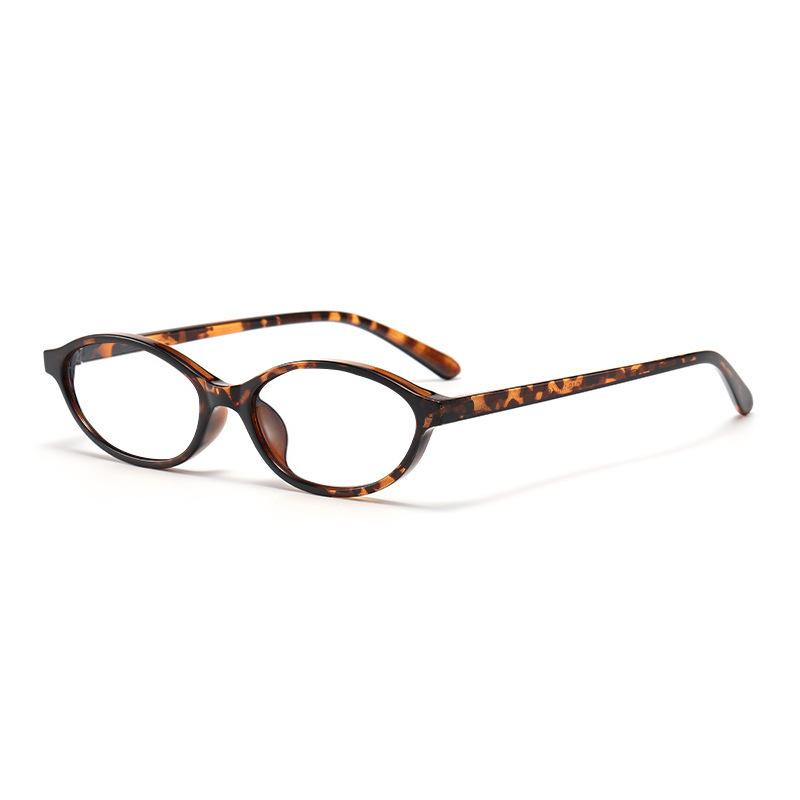 Yumomo retro dark brown oval Sven YK glasses concave shape plain artifact flat mirror junior high school student