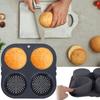 1/2 Pcs Silicone Hamburger Bun Mold 4/8 Cavities Non-stick Hamburger Bun Pan Flexible Reusable Hamburger Bread Molds for Baking
