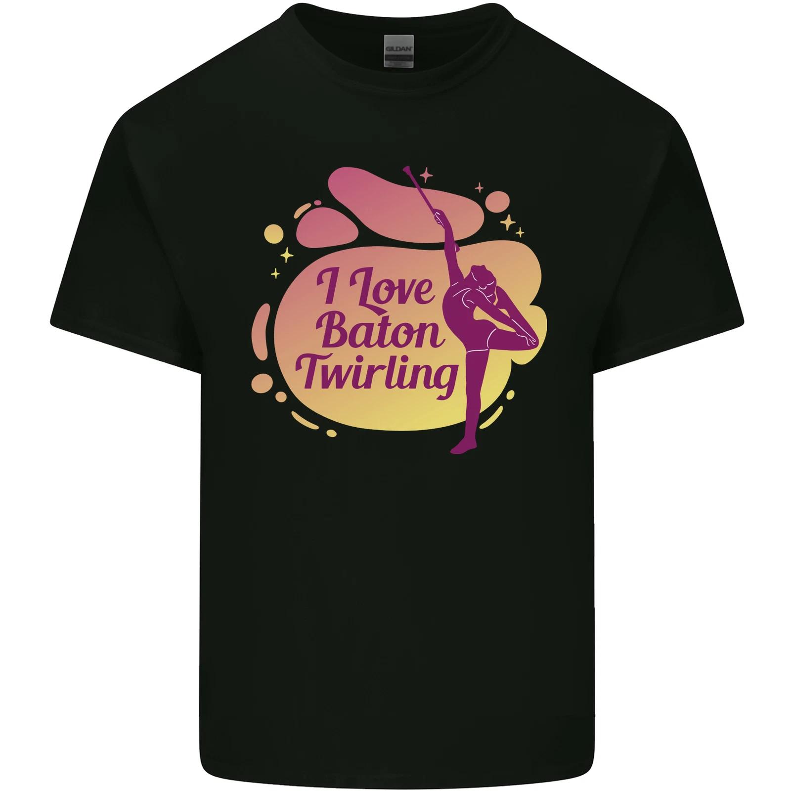 I Love Baton Twirling Gymnastics Kids T-Shirt Childrens S