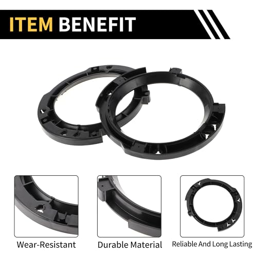 REPAIROCK Compatible with Jeep Wrangler JK 2007-2017, 1 Pair Headlight Mounting Brackets, Headlight Lamp Bezels (Left and Right Set), 7-Inch Round Hea