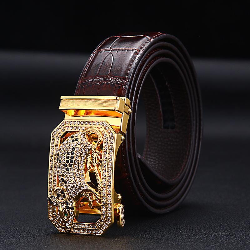New Men's Belts Fashion Alloy Automatic Buckle Belt Business Casual Belt Genuine Leather Men's Belts Designer Male Waistband