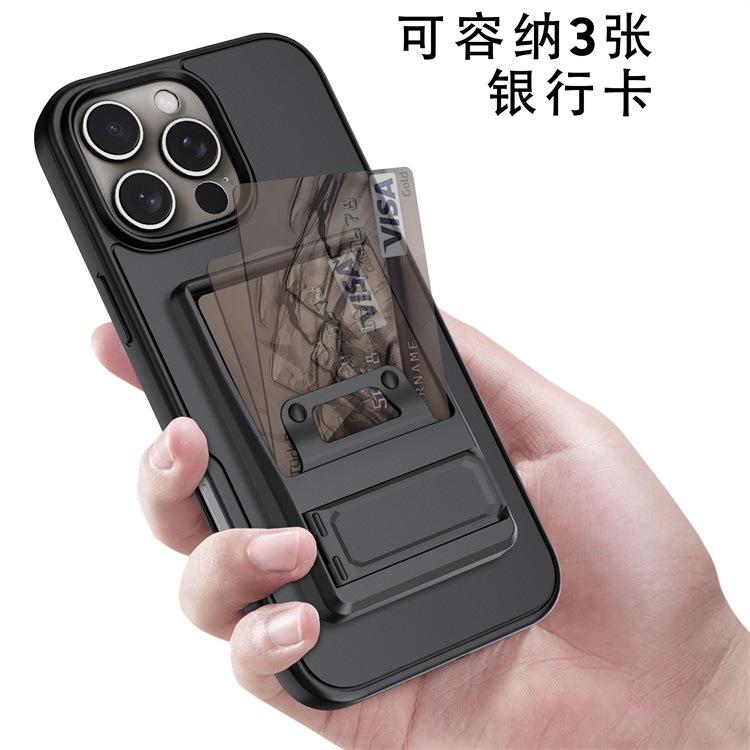Customized Logo Magnetic Card Bag Bracket Magsafe Strong Magnetic PC Card Sleeve Suitable for Apple iPhone 11 Card Clip