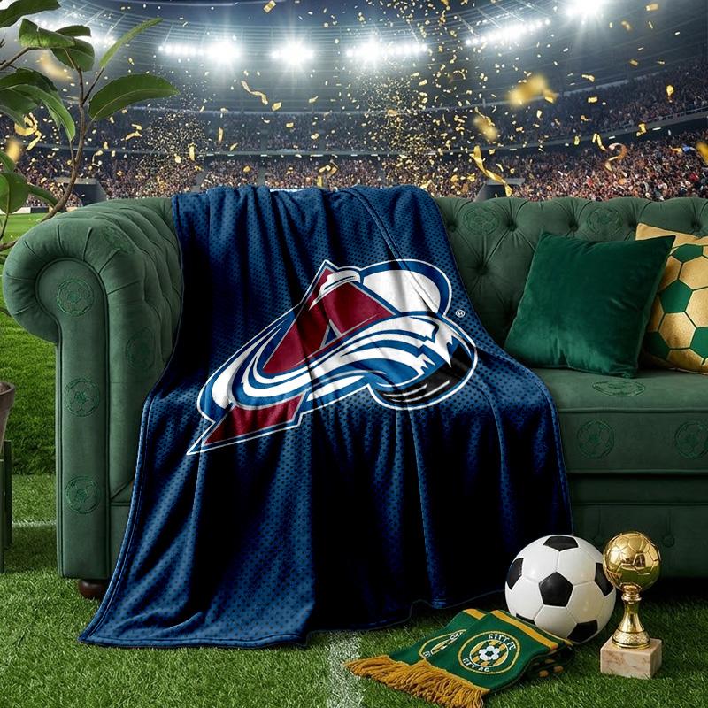 Colorado Hockey Throws Blanket Flannel Blankets Plush for Couch Bed Gifts for Men Women Travel Picnic Blanket Christmas Fan Gifts