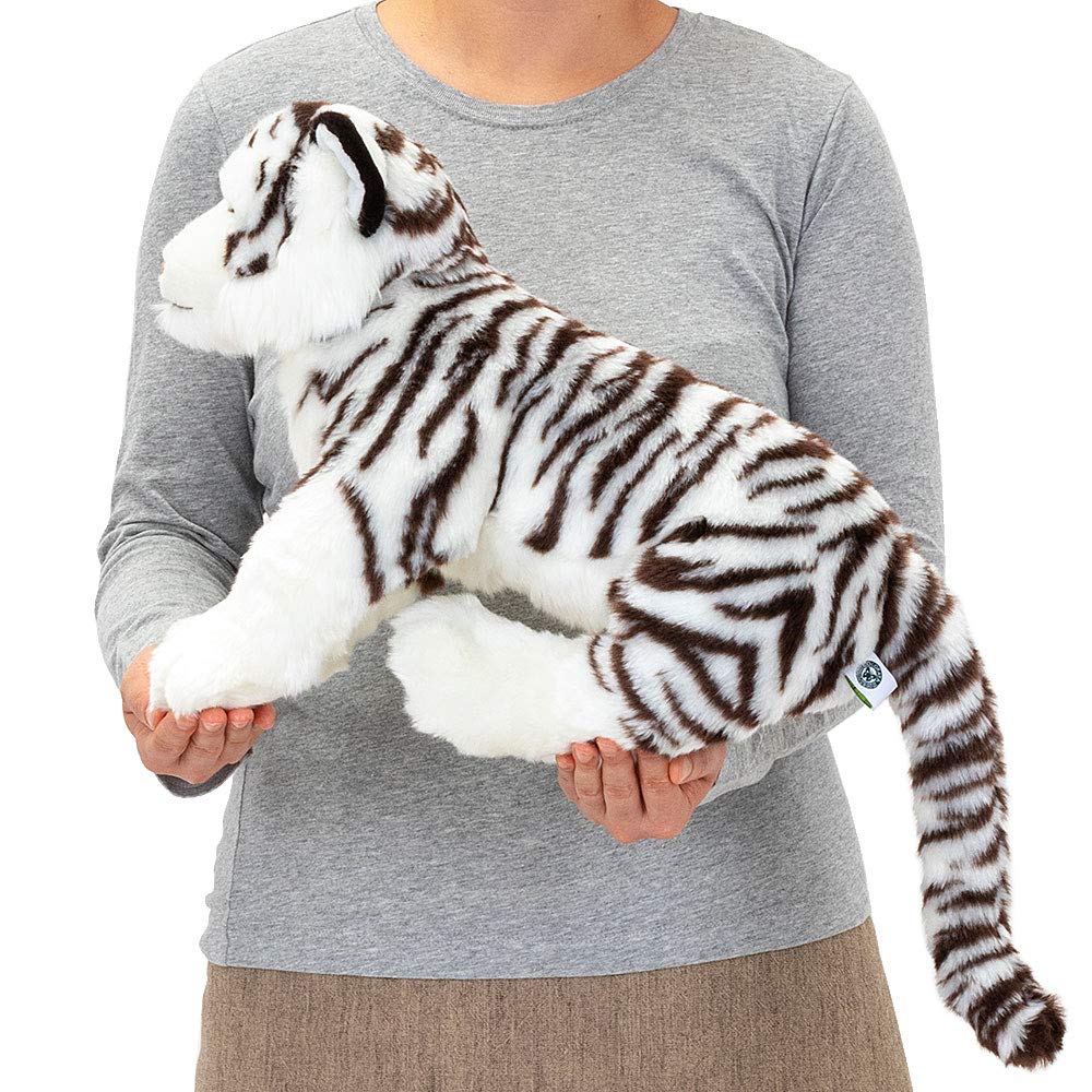 Carolata White Tiger Plush Toy (ParentReal Animal FamilySoft Touch) Realistic Animal Toy Doll Gift Present Birthday (Twice Tested)  Christmas Present