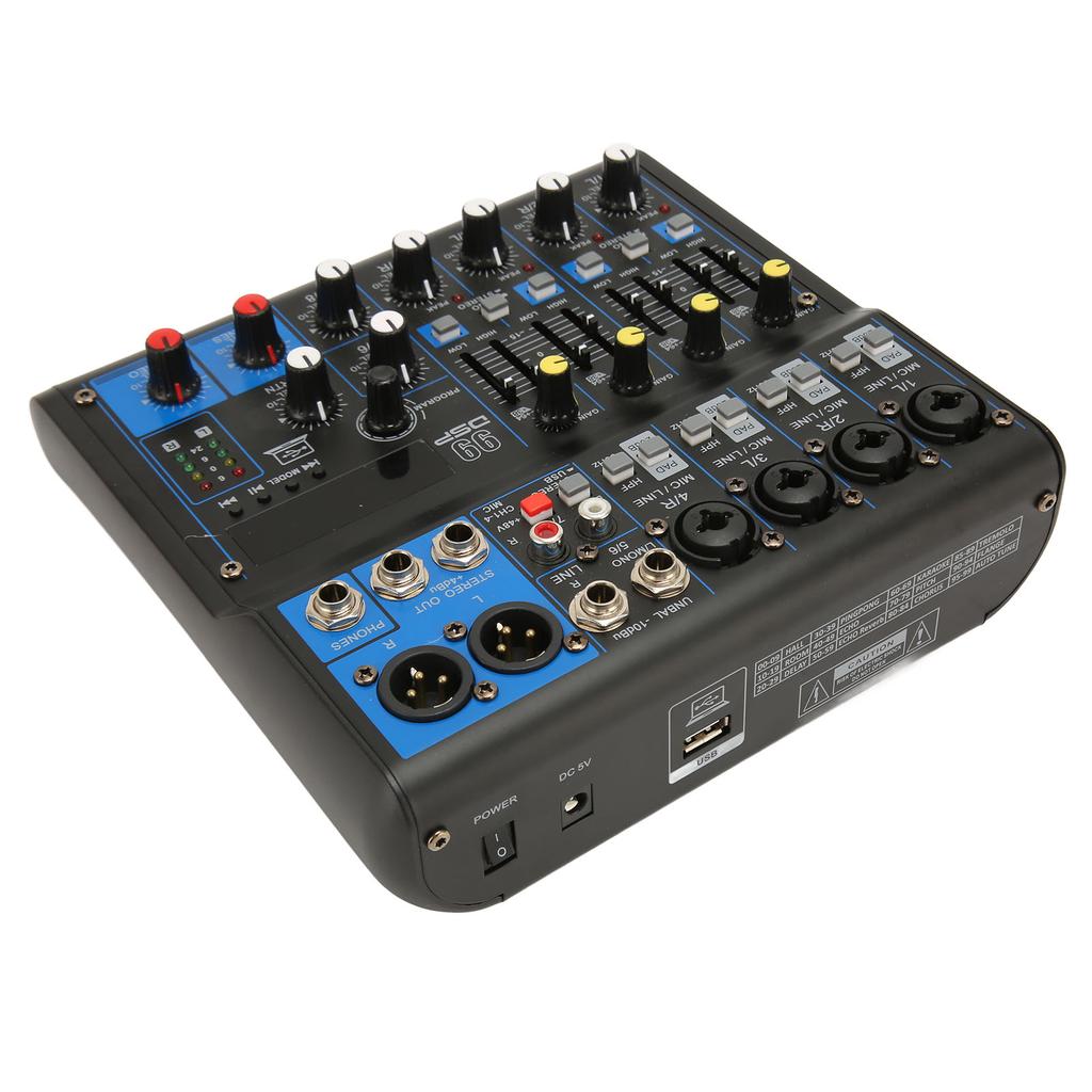 Sound Mixer 8 Channel Sound Mixer Board 99 DSP Effects Bluetooth MP3 Digital Mixer for Studio Stage