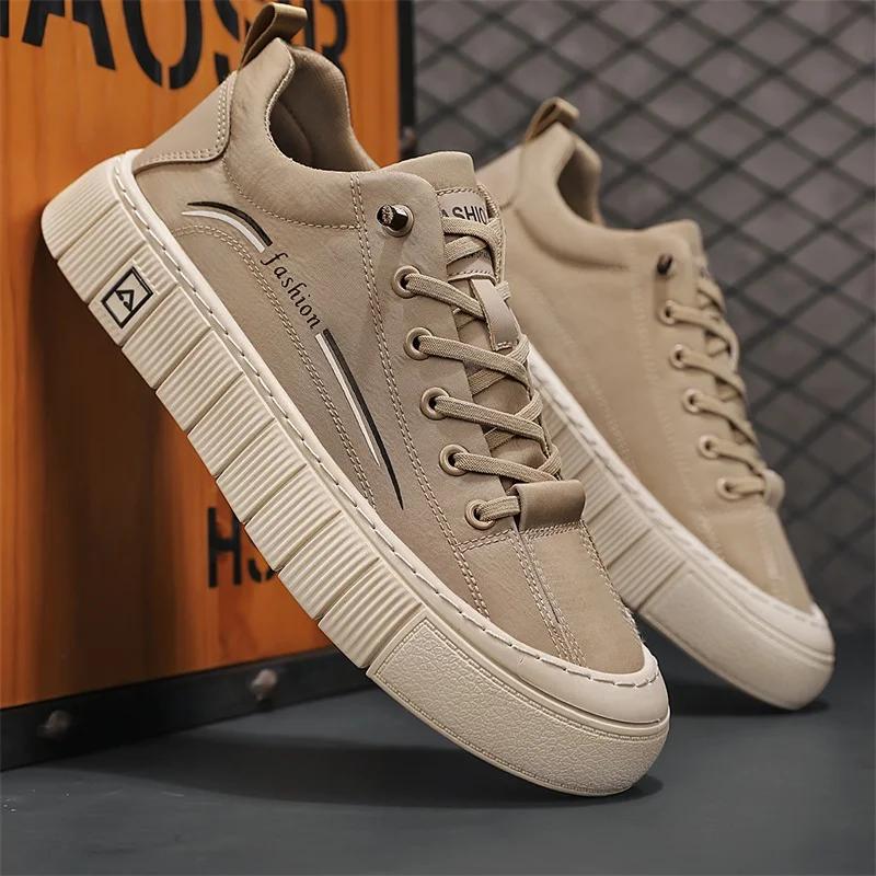 

Lightweight Sneakers Man Shoes Spring Autumn 2025 New Casual Men Shoes Fashion Comfortable Non-slip Green Shoes Black Skateboard 39 бежевый