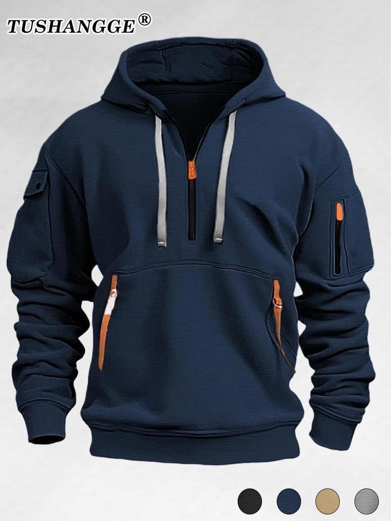 Men's Multi-Pocket Zipper Hoodie: Spring/Autumn Casual Sports Jacket