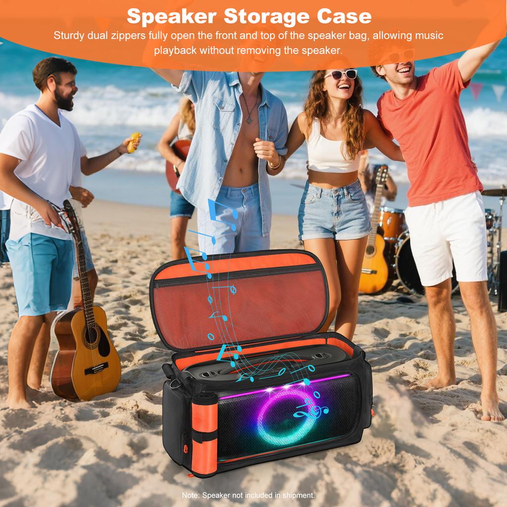 Carrying Case Shockproof Portable Speaker Carry Tote Bag with Shoulder Strap for JBL PartyBox On The Go 2 Speaker Accessories