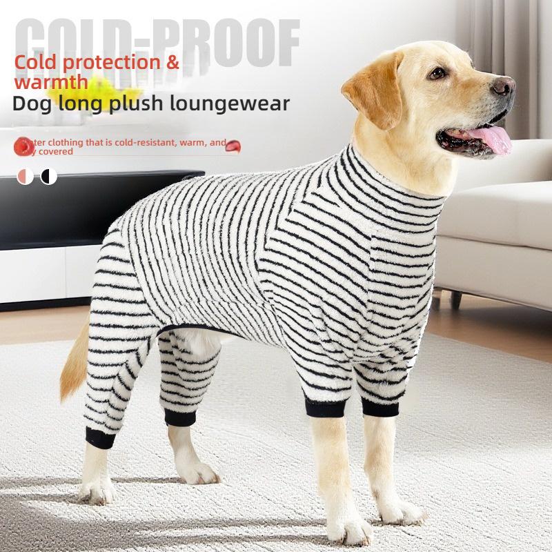 Winter Dog Four-Legged Coat Soft Long Plush Warm Anti-Shed Pet Cotton Jumpsuit For Small Medium Dogs