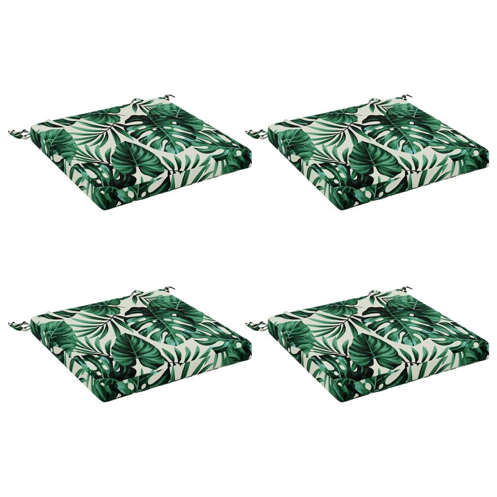 4 piece seat cushions SOEST 4 pcs. 100percent polyester leaf pattern
