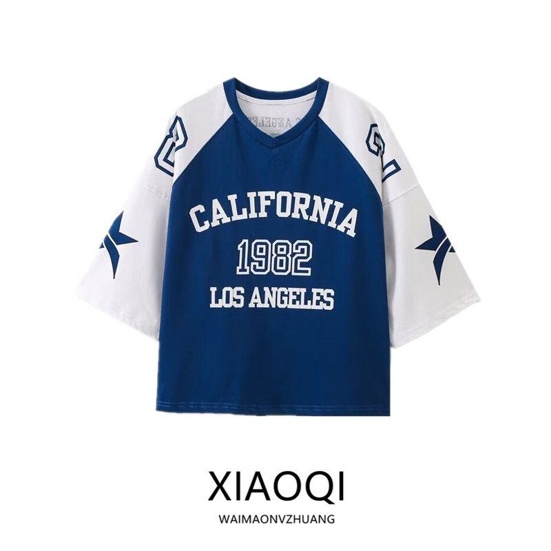 Fashion Style 2024 Summer New Women's Clothing Casual Easiest for Match Letter Print Short-Sleeve T-shirt 0264346 044