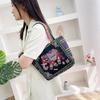 Ethnic Style Handbag Trendy Animal Embroidery Handbag Canvas Women Shoulder Bags Women Grocery Storage Pouch