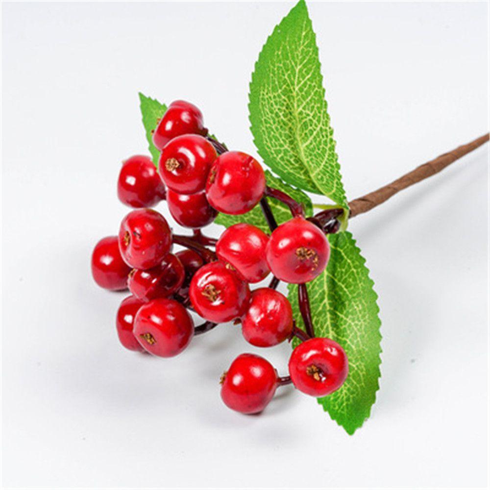 Party Wedding DIY Props Christmas Ornaments Artificial Red Berry Fake Flower Simulation Branch
