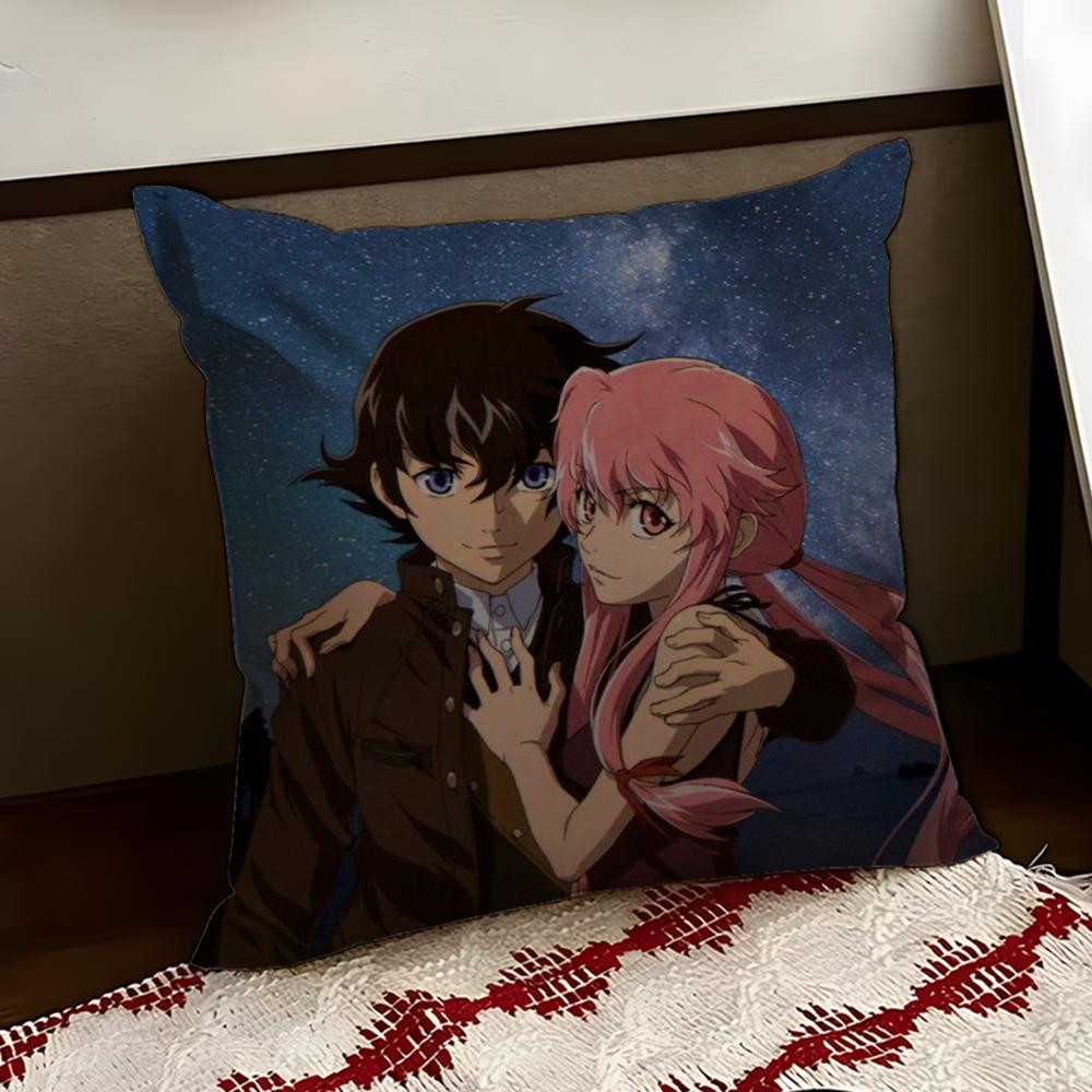 MMirai NNikki Cushion Cover Reversible Soft Durable Pillow Cover Home Car MultiScene Use for Daily Comfort