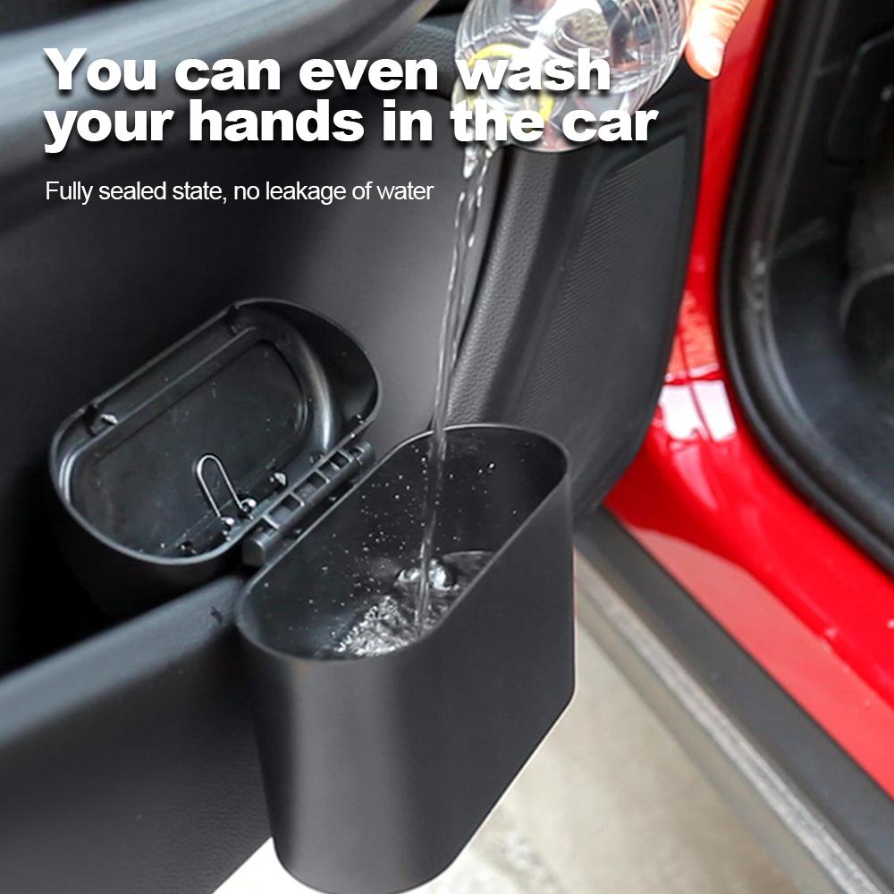 Car Interior Storage Case Trash Car Trash Can with Lid Hanging Dustbin Garbage Box Door Seat Clip Stand Holder Car Accessories