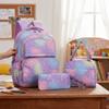 Casual Nylon Backpack Daypack Students School Bag Three-piece School Bag Set  Junior High School