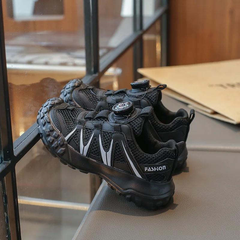 

New Children s White School Tennis Shoes Summer Mesh Kids Sneakers for Girls Fashion Non-slip Causal Boys Black Running Sneakers 26 чёрный