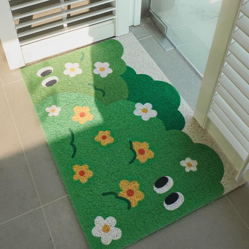 Small Fresh Brush Silk Floor Mat Scraping Mud Dirt Entry Door Door Mat Porch Non-slip Wear-resistant Can Be Cut Foot Mat