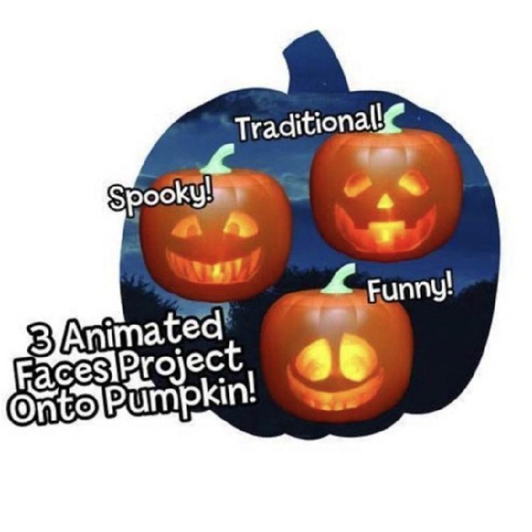 Halloween Voice Activated Pumpkin Light With USB Power Option And Scene