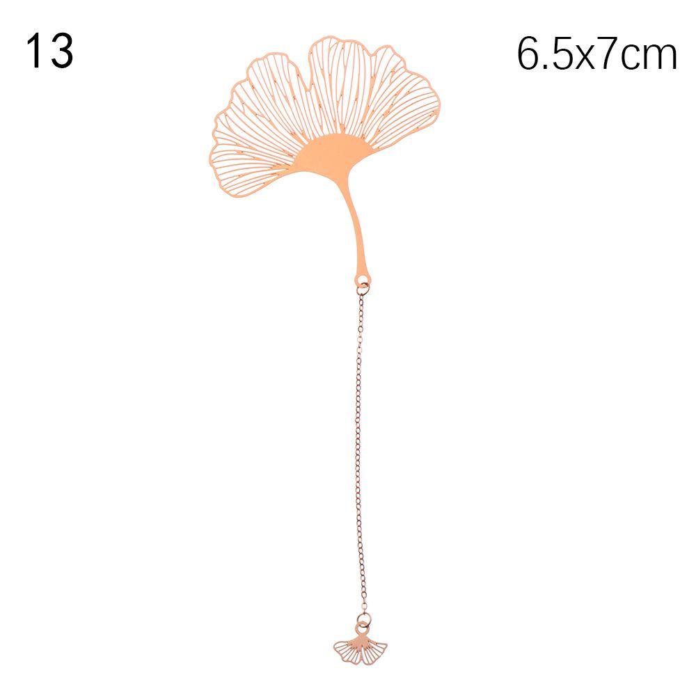 New Rose Gold Apricot Leaf Metal Bookmark Tassel Chinese Style