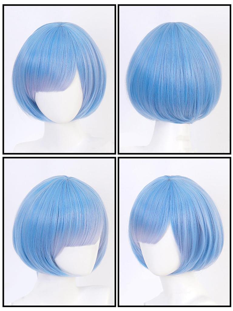 NIUKACOS Rem and Ram Cosplay Costume with Wig from Life In Another Maid Outfit for Photo Size L ReZERO -Starting World-, Anime, Adults, Halloween,