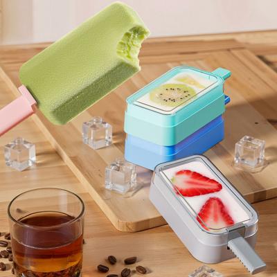 Silicone Ice Pop Mold with Stick, Food Grade Reusable Ice Cream Maker with Lid, DIY Summer Freezer Ice Lolly Mold for Kitchen