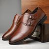 Pánské britské Derby boty Prodyšné Nastavitelné přezky Business Casual Kožené boty pro dojíždění a svatbu