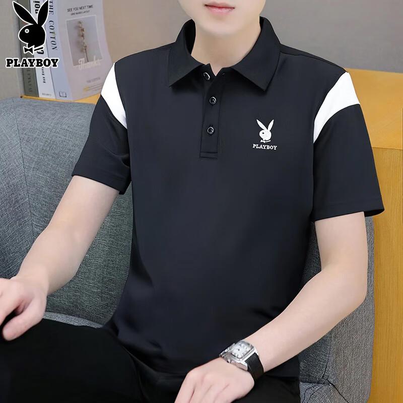 PLAYBOY Men s Ice Silk Short Sleeve Polo Shirt XL