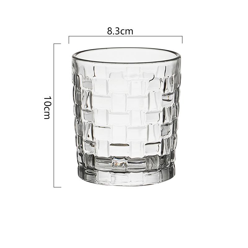 

330ml/410ml Creative Relief Design Glass Cup Sweet Wine Glass Rattan Woven Cocktail Glass Household Drinking Glasses Coffee Mug 1pcs
