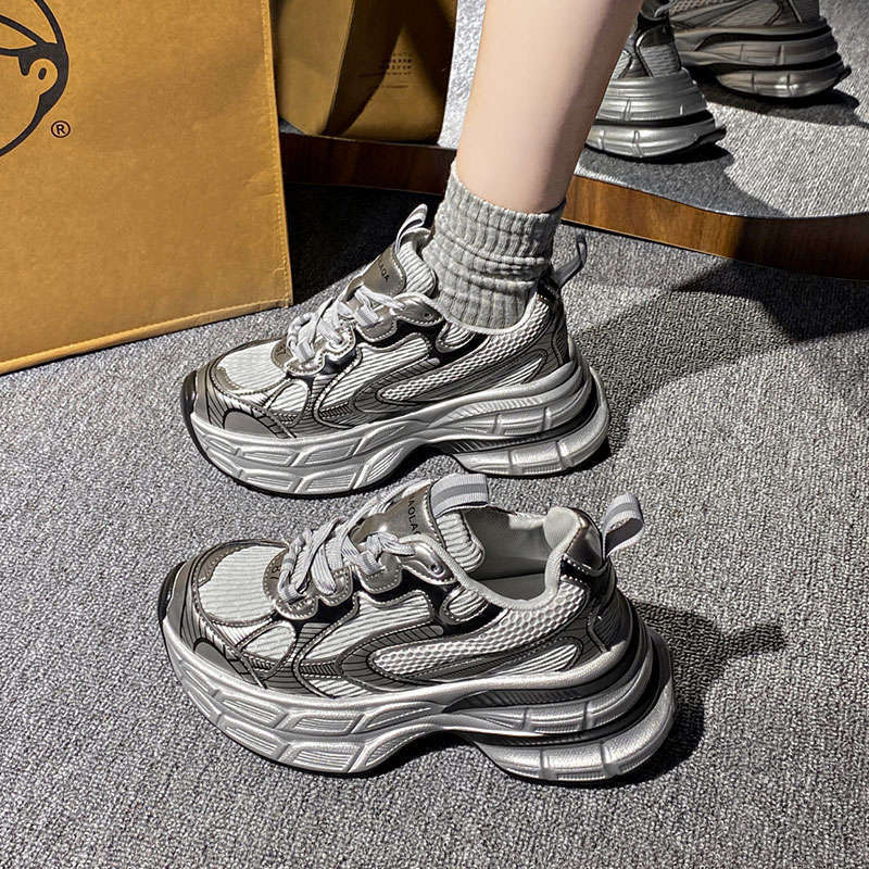 Dicksöhlige Bajia Daddy Schuhe Damen Herbst neue Farbkombination vielseitig Mesh atmungsaktiv weichsohlige lässige Sportschuhe