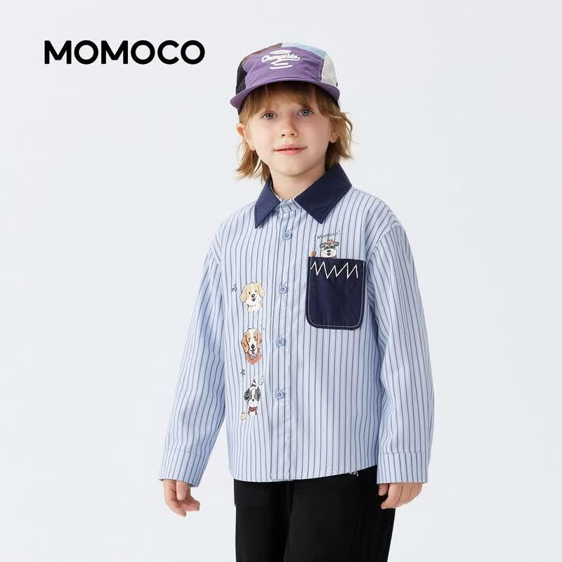 MOMOCO Boys' Striped Casual Long Sleeve Shirt