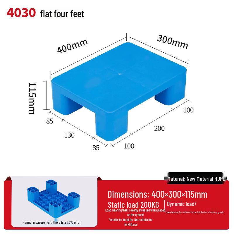 Warehouse Grid Plastic Pallet: Thickened Moisture-Proof Single-Sided Floor Mat for Logistics.