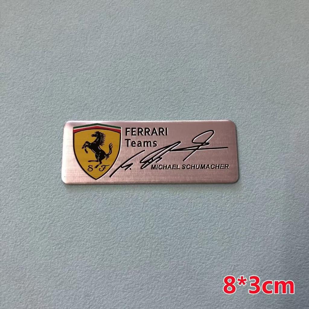 Aluminum Car Sticker For Ferrari Logo Teams SJ Scuderia Decal Cover Badge Auto Stickers Supplies Replacement Car Styling Decal