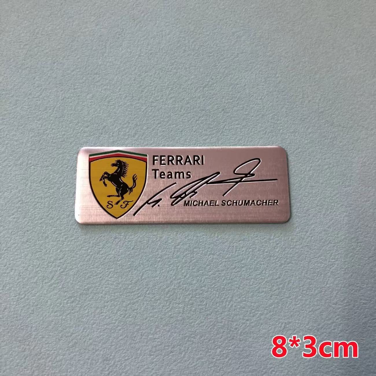 

Алюмінієва наклейка на авто для логотипу Ferrari Команд SJ Scuderia Декаль Покриття Значок Автомобільні наклейки Запчастини Декаль для стайлінгу автомобіля