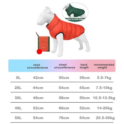 Double-sided Wearable New Thick Autumn Winter Dog Clothes Warm And Reflective Dog Jacket Waterproof And Windproof Dog Clothes