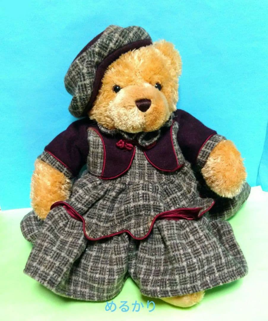 

[USED] Retro Classic Teddy Bear Plush Toy Hat Bolero Dress Bear