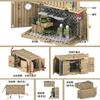 4 IN 1 WW2 Army Military Soldiers SWAT Police Container Weapon Cannon Base Model Building Blocks Bricks Children Toys
