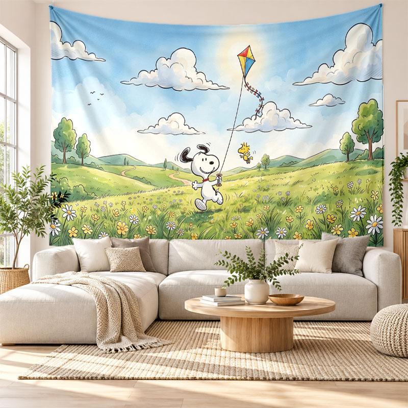 Snoopy Peanuts Wall Tapestry Home Decor Hanging Cloth Art Background Tapestry for Bedroom