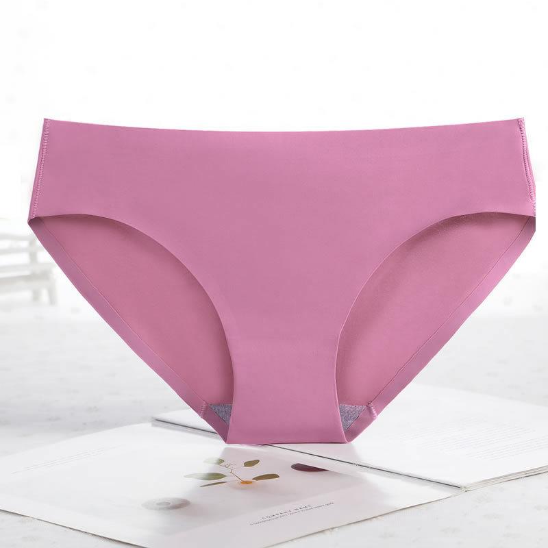 Seamless Panties Quick Drying Simple Girls Underwear Ice Silk Breathable Hip Lift Pants Plus Size Women's Low-rise Briefs