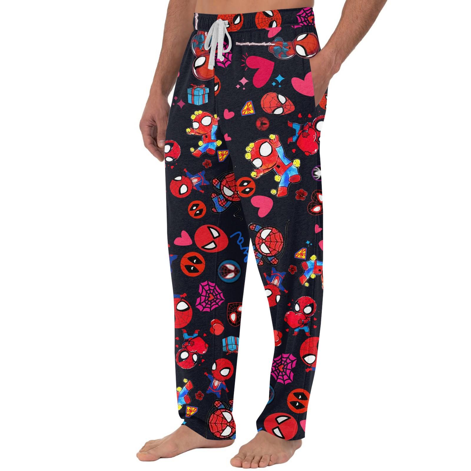 

Мужские повседневные брюки с принтом и карманами для домашней пижамы L чёрный