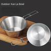 304 Stainless Steel Foldable Storage Snow Bowl for Picnics, Barbecue, Portable Camping, Hanging Outdoor Camping Foldable Bowl