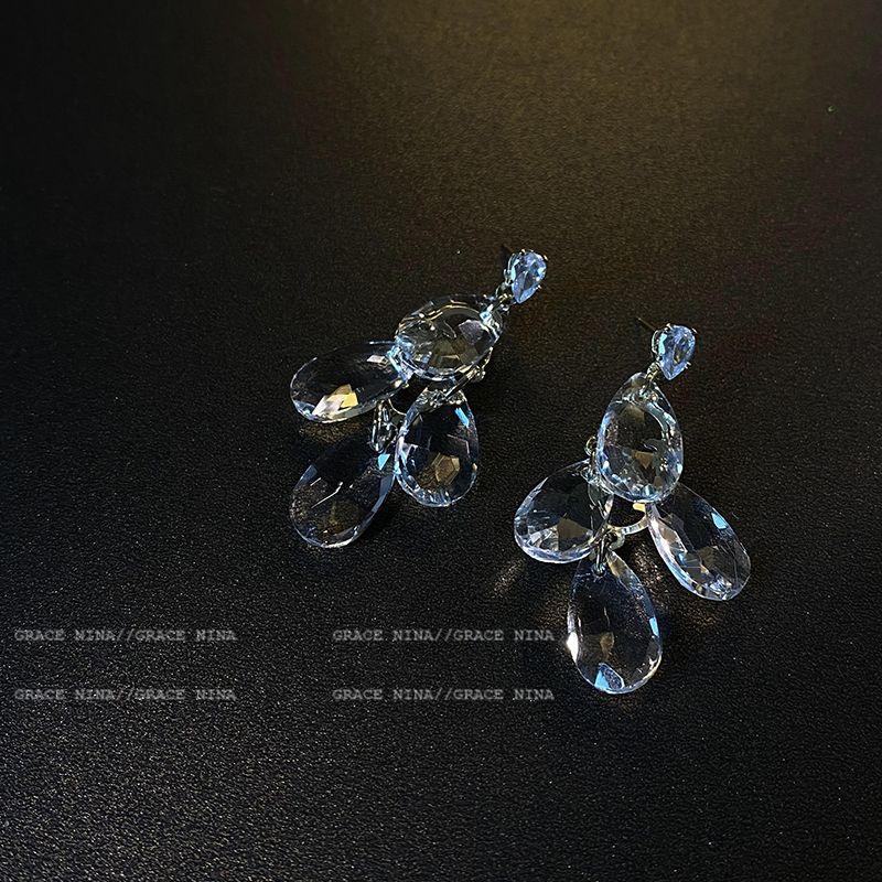 

Crystal Fancy Earrings Ins Women s Geometry Water Drop Crystal Stud Earrings
