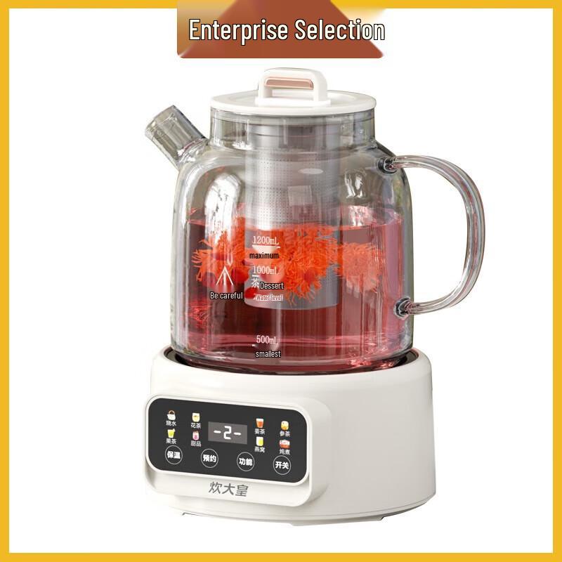 Чайник из высокоборосиликатного стекла Chui Da Huang с термометром