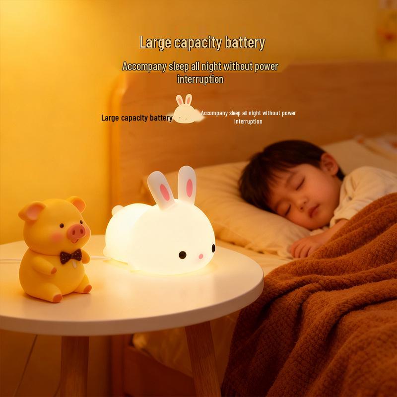 Seven-Color Silicone Bedside Lamp: Soft, Eye-Friendly Night Light