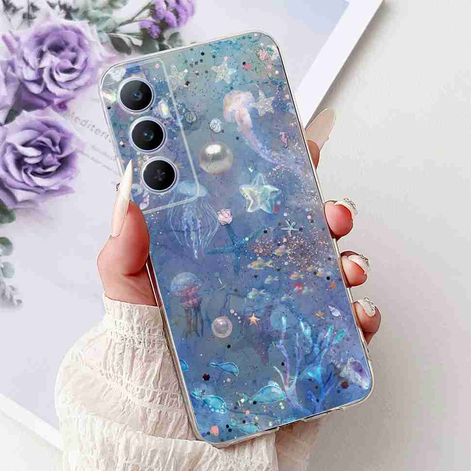 Für Realme C65 4G 2024 Hülle Weiche Silikon Bunte Schmetterling Hülle Für Realme C 65 C65 Fundas RMX3910 Vollständige Schutzhülle