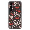 For Samsung Galaxy A56 5G Case Big Bow Cherry Pattern Printing Straight Edge TPU Phone Back Cover