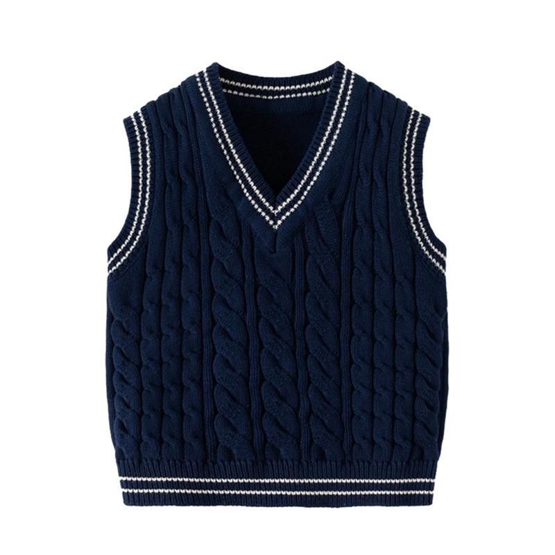 

Детский вязаный жилет с V-образным вырезом без рукавов для детей 2-9 лет 110