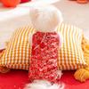 Red Bamboo Leaf Floral Print Cotton Dog Coat With Toggle Buttons Small Breeds Like Bichon Frise Teddy