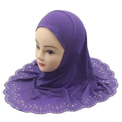Diamonds Hijab Amira for 7-12Y Girls Muslim Headscarf Turban One Piece Prayer Hijabs Ramadan Eid Head Wrap Scarf Pull On Scarves